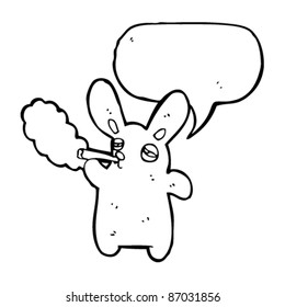 Rauchkaninchen-Cartoon