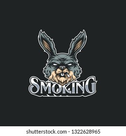 Smoking Rabbit Mascot