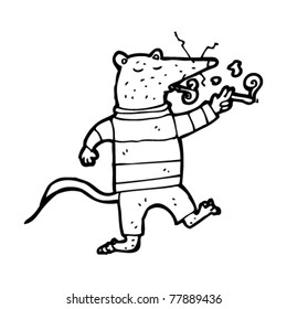 smoking rat cartoon