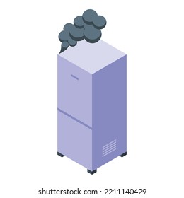 Smoking refrigerator icon isometric vector. Home fridge. Repair appliance