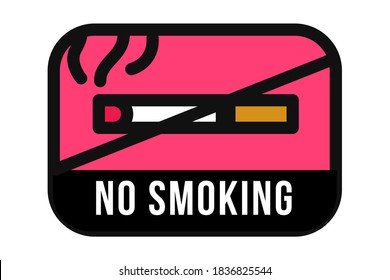 Smoking restrictions with this no smoking sign icon. Featuring a close-up of a white no smoking sign on a black rectangle shape, this image is perfect for indicating areas where smoking is prohibited.