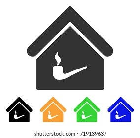 Smoking Room icon. Vector illustration style is a flat iconic smoking room symbol with black, gray, green, blue, yellow color versions. Designed for web and software interfaces.