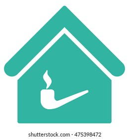 Smoking Room icon. Vector style is flat iconic symbol, cyan color, white background.