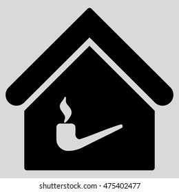 Smoking Room icon. Vector style is flat iconic symbol, black color, light gray background.