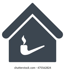 Smoking Room icon. Vector style is flat iconic symbol, smooth blue color, white background.