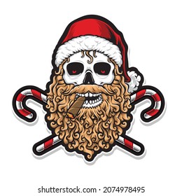 logotipo vectorial de santa de fumar