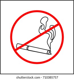 smoking sign with a cigarette