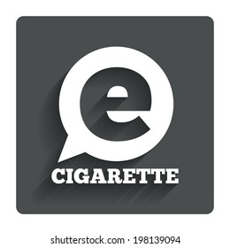 Smoking sign icon. E-Cigarette symbol. Electronic cigarette. Gray flat button with shadow. Modern UI website navigation. Vector