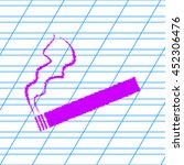 Smoking sign illustration. Violet scribble icon with school paper.