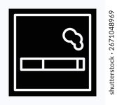Smoking Sign Vector Icon, Isolated Vector Silhouette Style Icon,