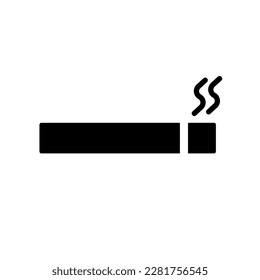 Silueta de tabaco. Zona de fumadores. Vector.