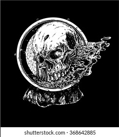 Smoking Skull (Black and White)