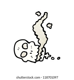 smoking skull cartoon
