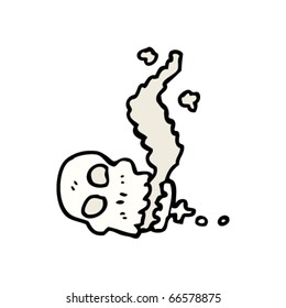 smoking skull cartoon