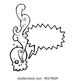 smoking skull cartoon