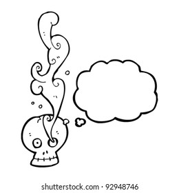 smoking skull cartoon