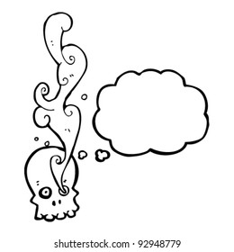 smoking skull cartoon