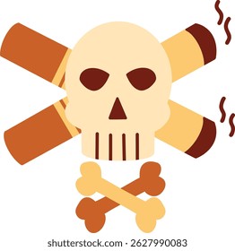 Smoking Skull and Crossbones A Warning of the Dangers of Tobacco