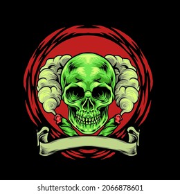 Smoking Skull Mascot Illustration for your business or merchandise