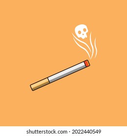 smoking with skull smoke illustration vector image, symbol smoking can kill you