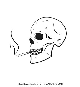 Smoking Skull Vector