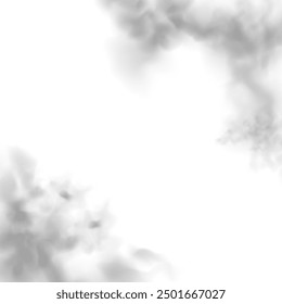 Smoking, smog swirl and isolated with smoker art from cigarette or pollution with graphic space for incense creativity. PNG	