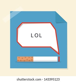 smoking and speech bubble design poster, vector