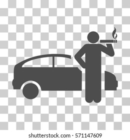 Smoking Taxi Driver Icon. Vector Illustration Style Is Flat Iconic Symbol, Gray Color, Transparent Background. Designed For Web And Software Interfaces.