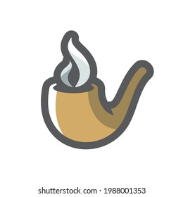 Smoking tobacco Pipe Vector icon Cartoon illustration