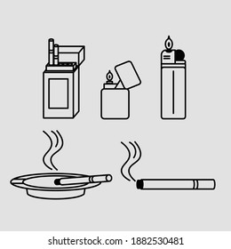 Smoking Toolkit Icon Set Illustration 