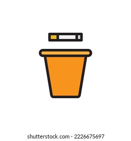 smoking trashcan outline icon. Elements of smoking activities illustration icon. Signs and symbols can be used for web, logo, mobile app, UI, UX