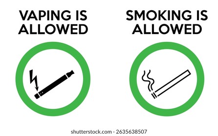 SMOKING, VAPING combinado Símbolo Ícone Vetor Design