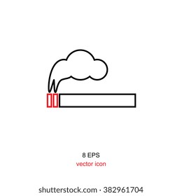 Smoking Vector Icon Isolated On White Background