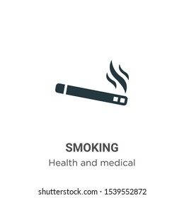 Smoking vector icon on white background. Flat vector smoking icon symbol sign from modern health and medical collection for mobile concept and web apps design.