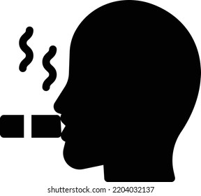 ilustración de tabaquismo Vector en un fondo transparente. Símbolos de calidad superior. Iconos vectoriales de glifos para diseño de conceptos y gráficos. 
