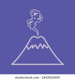 Smoking Volcano with Snowy Peak Icon