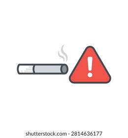 Smoking warning sign with cigarette