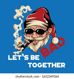 smoking weed santa thug life