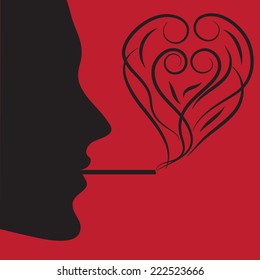 smoking woman silhouette