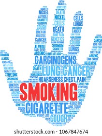 Smoking word cloud on a white background. 