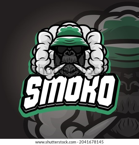 Smoko Esport logo. Suitable for team logo or esport logo and mascot logo, or tshirt design.