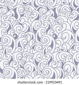 Smoky abstract seamless pattern on light background in vector. Water pattern. Winter frosty pattern. Frosty glass design. 