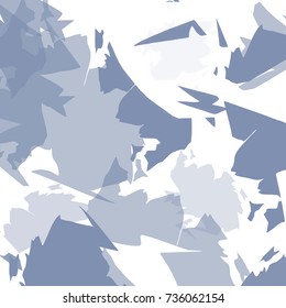 smoky blue shard shaped pattern on white background, vector illustration