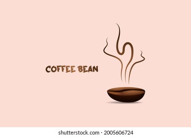 Smoky coffee bean icon vector. design templates. Vector illustration
