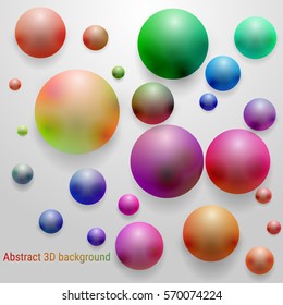 Smoky colored glossy 3D sphere. Abstract colorful vector background