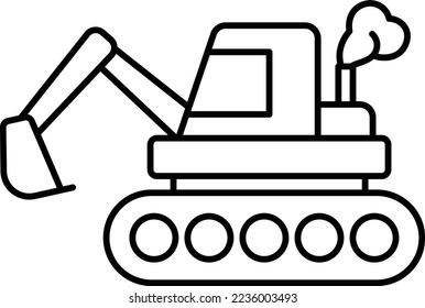 Smoky Excavator concept, land development prevention of pollution vector icon design, Environmental pollution symbol, Chemical Biological contamination sign, Pollutants stock illustration 