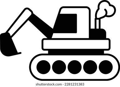 Smoky Excavator concept, land development prevention of pollution vector icon design, Environmental pollution symbol, Chemical Biological contamination sign, Pollutants stock illustration