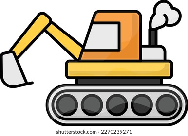 Smoky Excavator outline color concept, land development prevention of pollution vector icon design, Environmental pollution symbol, Chemical Biological contamination sign, Pollutants illustration