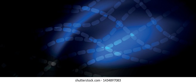 Smoky glowing waves in the dark. Dark abstract background with neon color light and wavy lines