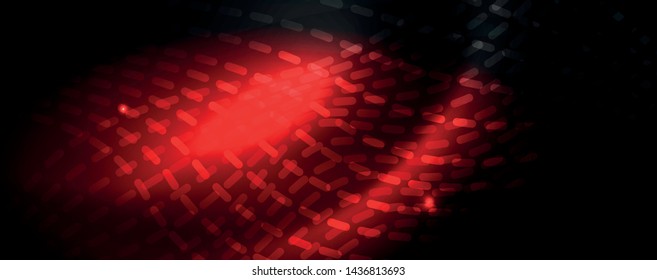 Smoky glowing waves in the dark. Dark abstract background with neon color light and wavy lines
